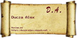 Ducza Alex névjegykártya